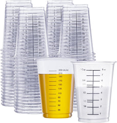 10 oz Clear Plastic Measuring Cups 50 Count Disposable Multipurpose Cups for Baking, Cooking, Resin & Mixing (Formerly Comfy Package)