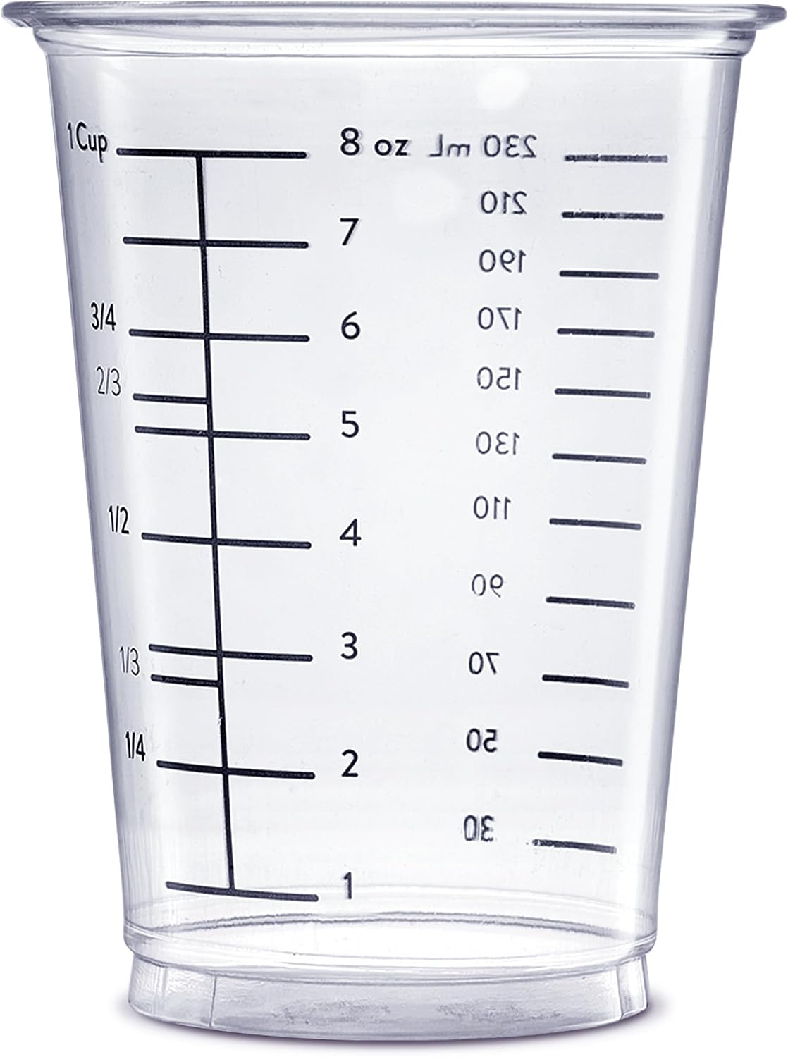 10 oz Clear Plastic Measuring Cups 50 Count Disposable Multipurpose Cups for Baking, Cooking, Resin & Mixing (Formerly Comfy Package)