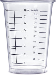 10 oz Clear Plastic Measuring Cups 50 Count Disposable Multipurpose Cups for Baking, Cooking, Resin & Mixing (Formerly Comfy Package)