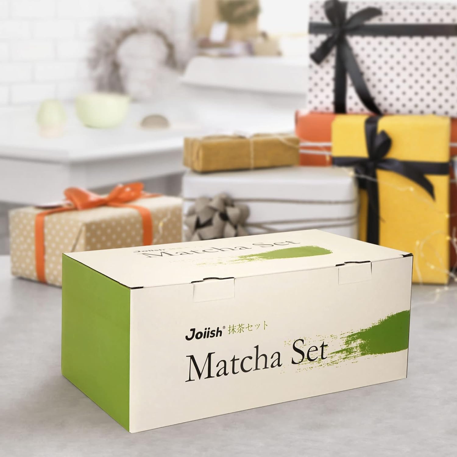 10-Pcs Matcha Whisk Set, Matcha Kit with Measuring Spoon/Cup, Green | Complete Matcha Tea Making Tools | Bamboo Whisk, Ceramic Bowl with Spout & Holder, Stainless Sifter, Gift for Starter