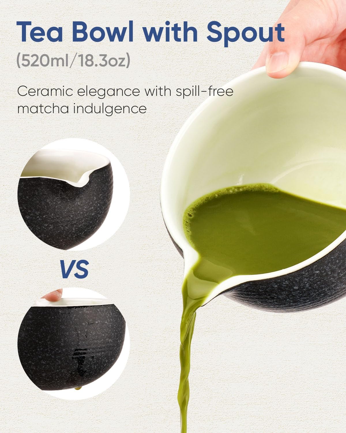 10-Pcs Matcha Whisk Set, Matcha Kit with Measuring Spoon/Cup, Green | Complete Matcha Tea Making Tools | Bamboo Whisk, Ceramic Bowl with Spout & Holder, Stainless Sifter, Gift for Starter