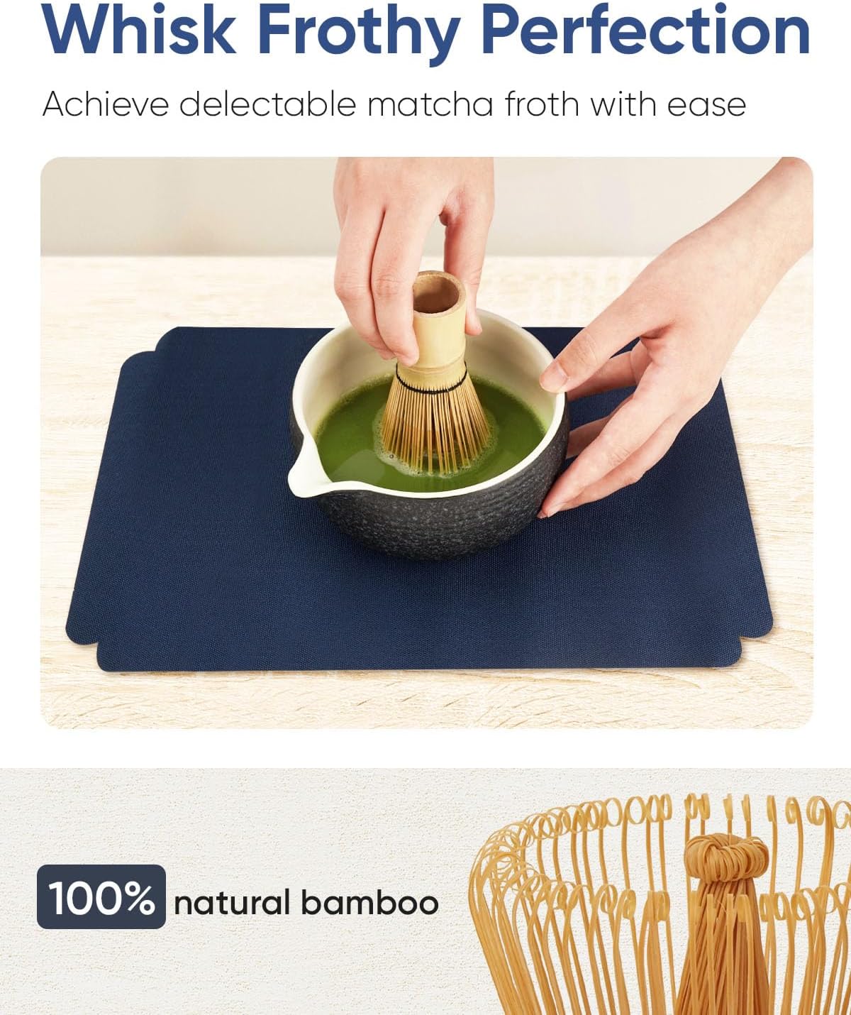 10-Pcs Matcha Whisk Set, Matcha Kit with Measuring Spoon/Cup, Green | Complete Matcha Tea Making Tools | Bamboo Whisk, Ceramic Bowl with Spout & Holder, Stainless Sifter, Gift for Starter