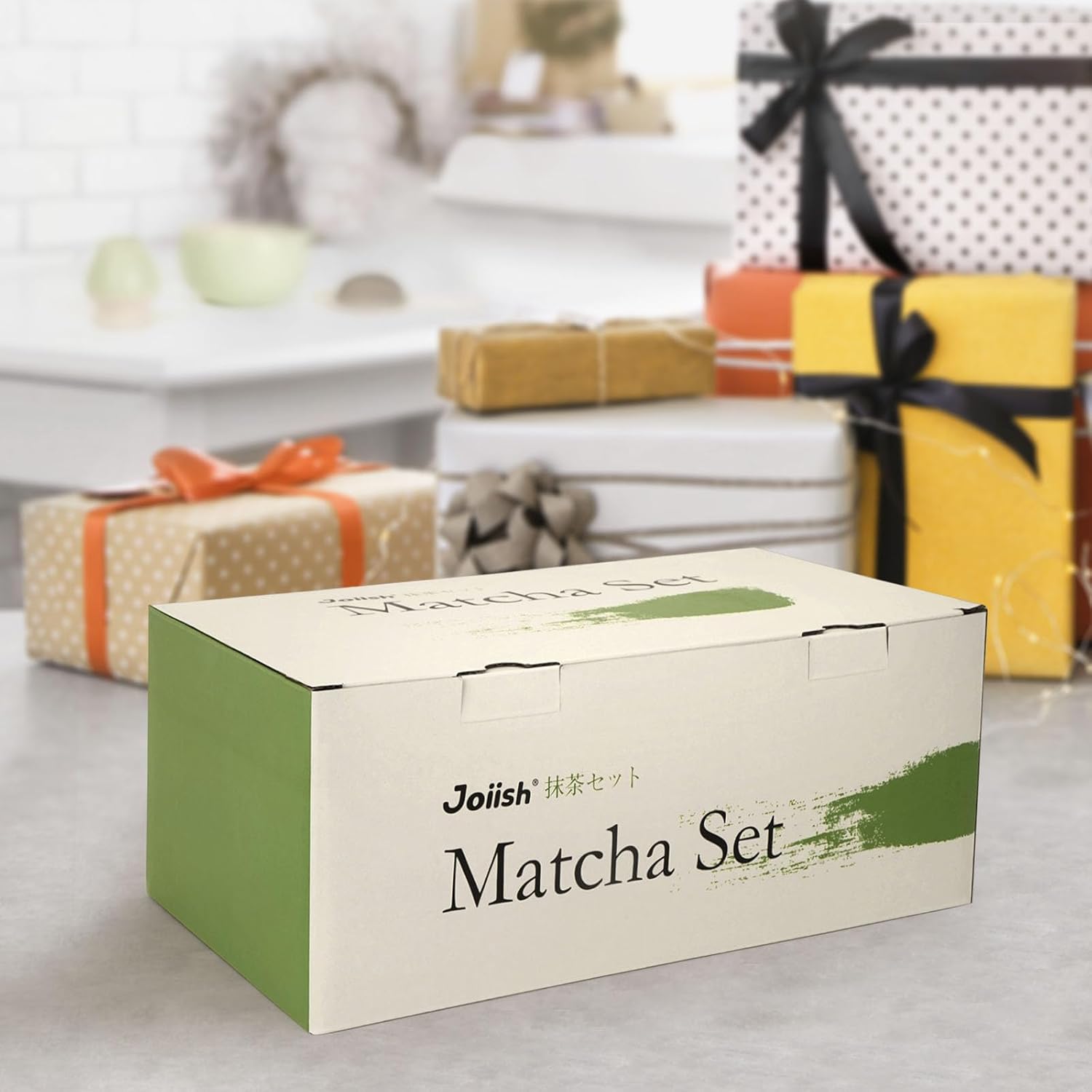 10-Pcs Matcha Whisk Set, Matcha Kit with Measuring Spoon/Cup, Green | Complete Matcha Tea Making Tools | Bamboo Whisk, Ceramic Bowl with Spout & Holder, Stainless Sifter, Gift for Starter