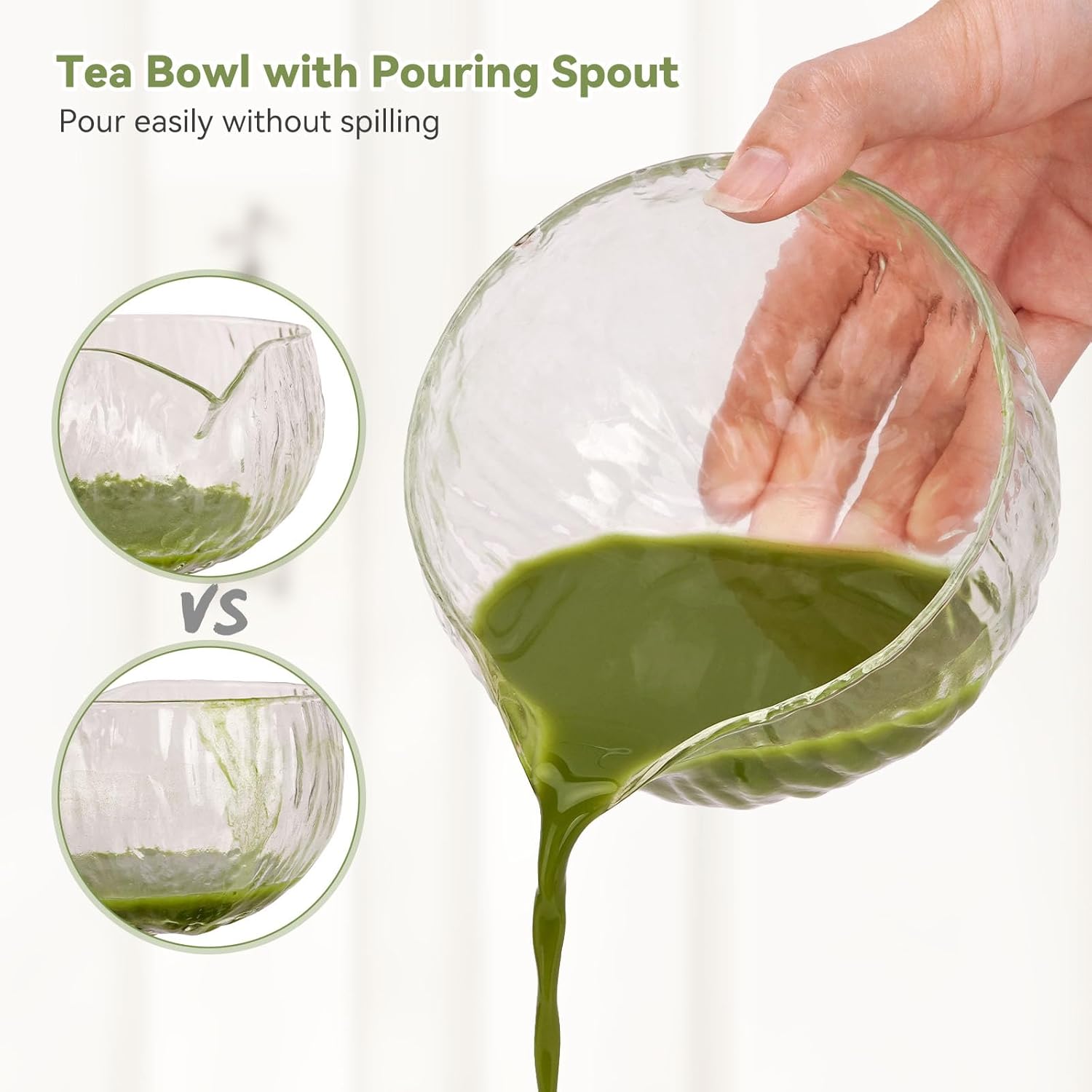 10-Pcs Matcha Whisk Set, Matcha Kit with Measuring Spoon/Cup, Green | Complete Matcha Tea Making Tools | Bamboo Whisk, Ceramic Bowl with Spout & Holder, Stainless Sifter, Gift for Starter