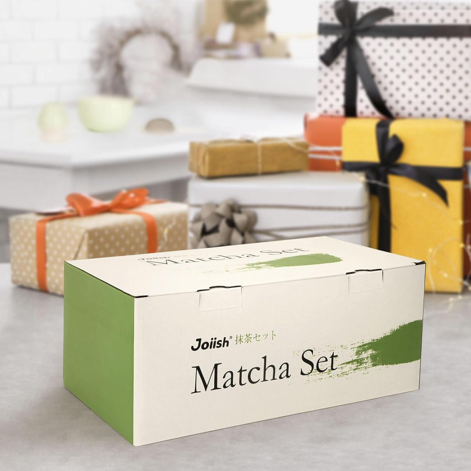 10-Pcs Matcha Whisk Set, Matcha Kit with Measuring Spoon/Cup, Green | Complete Matcha Tea Making Tools | Bamboo Whisk, Ceramic Bowl with Spout & Holder, Stainless Sifter, Gift for Starter