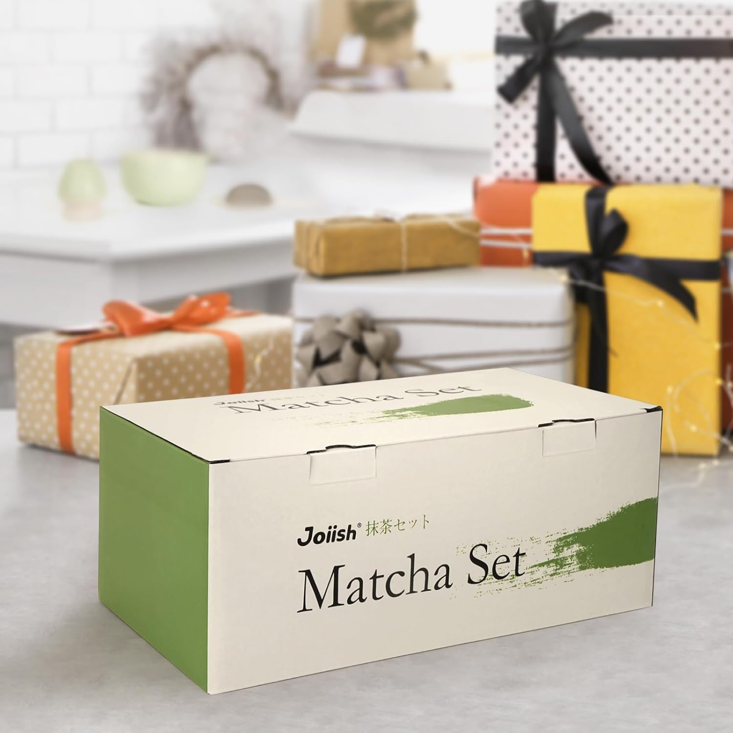 10-Pcs Matcha Whisk Set, Matcha Kit with Measuring Spoon/Cup, Green | Complete Matcha Tea Making Tools | Bamboo Whisk, Ceramic Bowl with Spout & Holder, Stainless Sifter, Gift for Starter