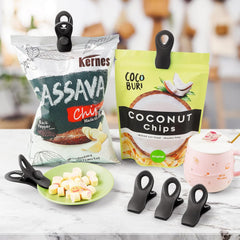 10PCS Magnetic Chip Clips Airtight Seal Reusable Black Bag Clips for Food Storage Heavy Duty Plastic Food Clip for Refrigerator,Fridge,Snack, Kitchen,Bread Bag,Garden,Clothes Pins,Home Decor