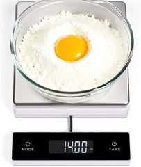 11lb/5kg Digital Kitchen Scale, 1g/0.01oz Pull-Out Display | Stainless Steel Platform, Auto-Shutoff, Tare, 6 Units, for Baking, Cooking, Food Scale, Weight Loss, Keto & Meal Prep