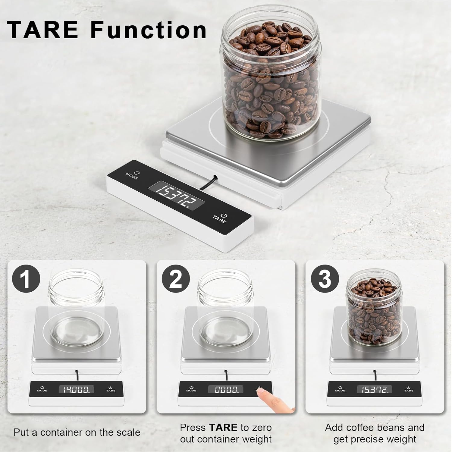 11lb/5kg Digital Kitchen Scale, 1g/0.01oz Pull-Out Display | Stainless Steel Platform, Auto-Shutoff, Tare, 6 Units, for Baking, Cooking, Food Scale, Weight Loss, Keto & Meal Prep