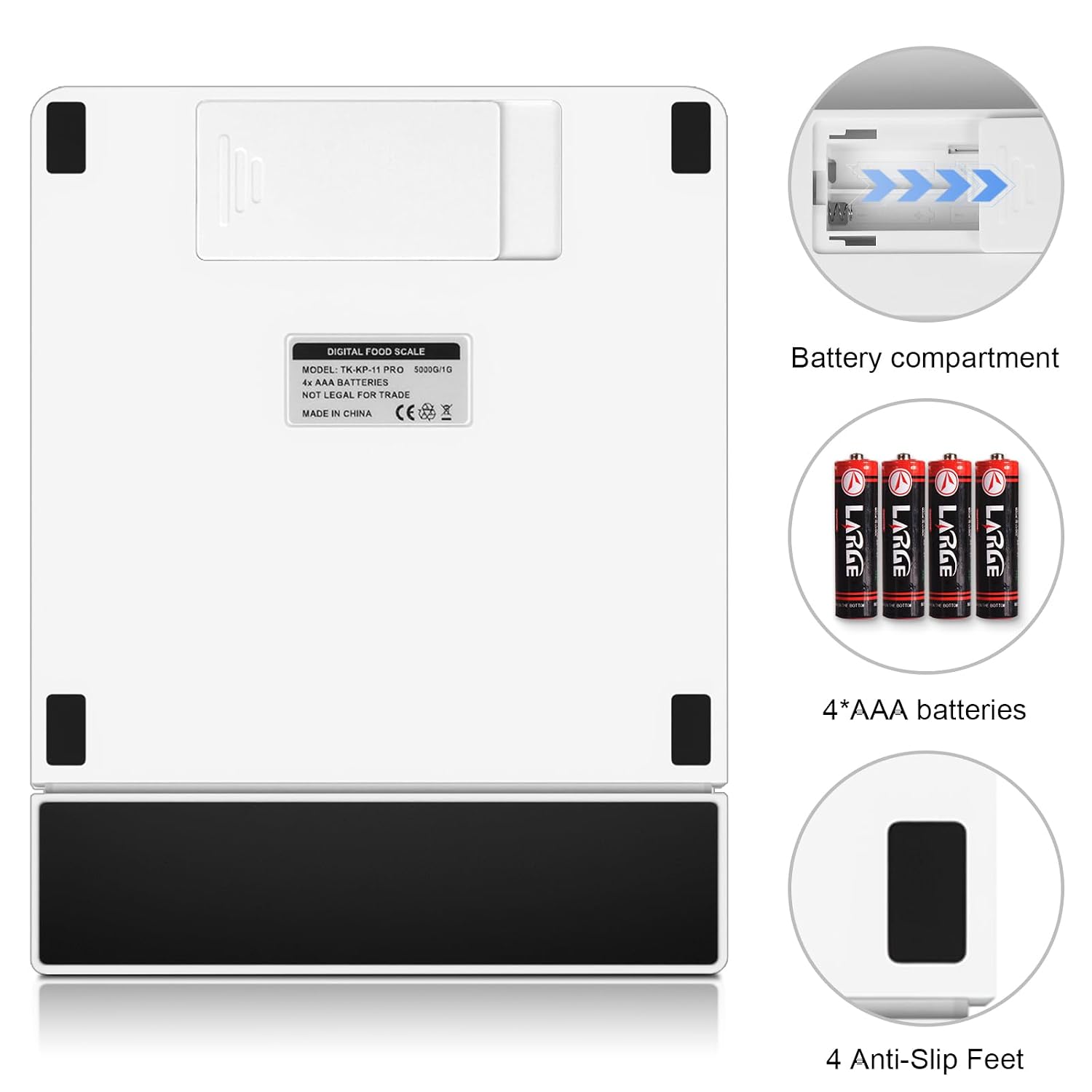11lb/5kg Digital Kitchen Scale, 1g/0.01oz Pull-Out Display | Stainless Steel Platform, Auto-Shutoff, Tare, 6 Units, for Baking, Cooking, Food Scale, Weight Loss, Keto & Meal Prep