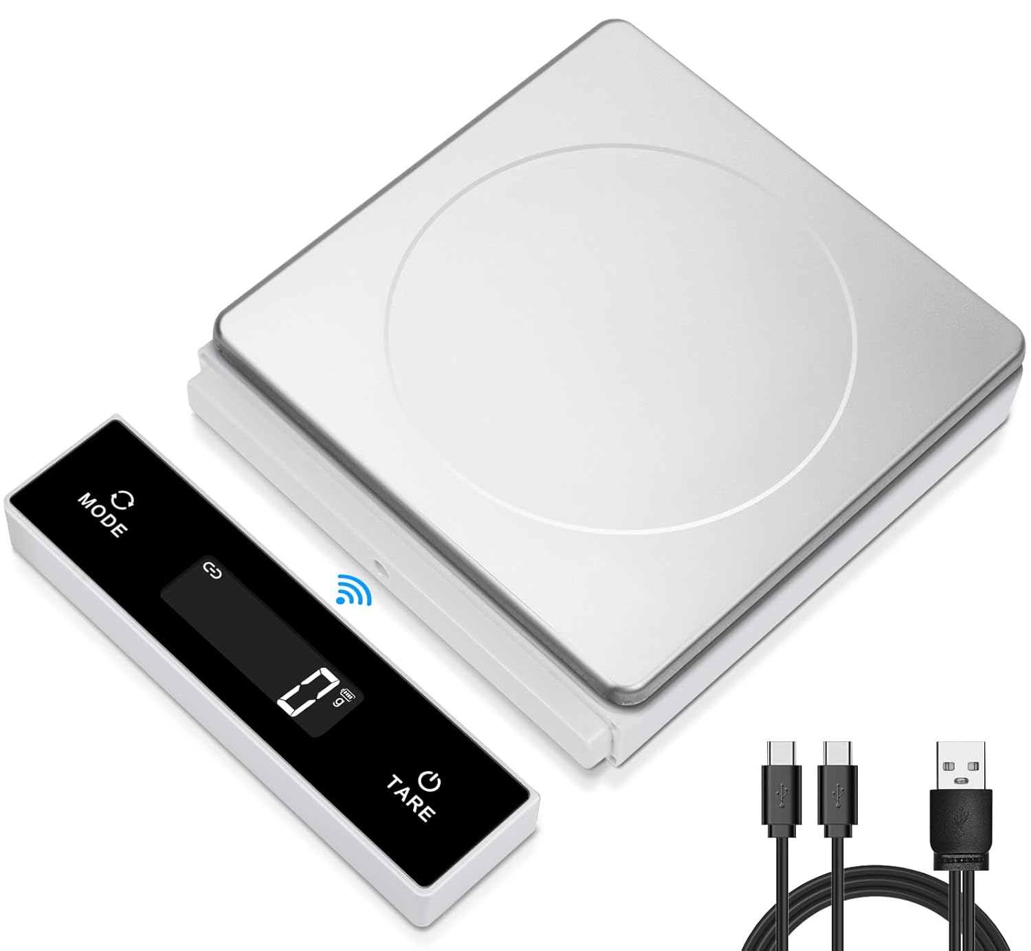 11lb/5kg Digital Kitchen Scale, 1g/0.01oz Pull-Out Display | Stainless Steel Platform, Auto-Shutoff, Tare, 6 Units, for Baking, Cooking, Food Scale, Weight Loss, Keto & Meal Prep