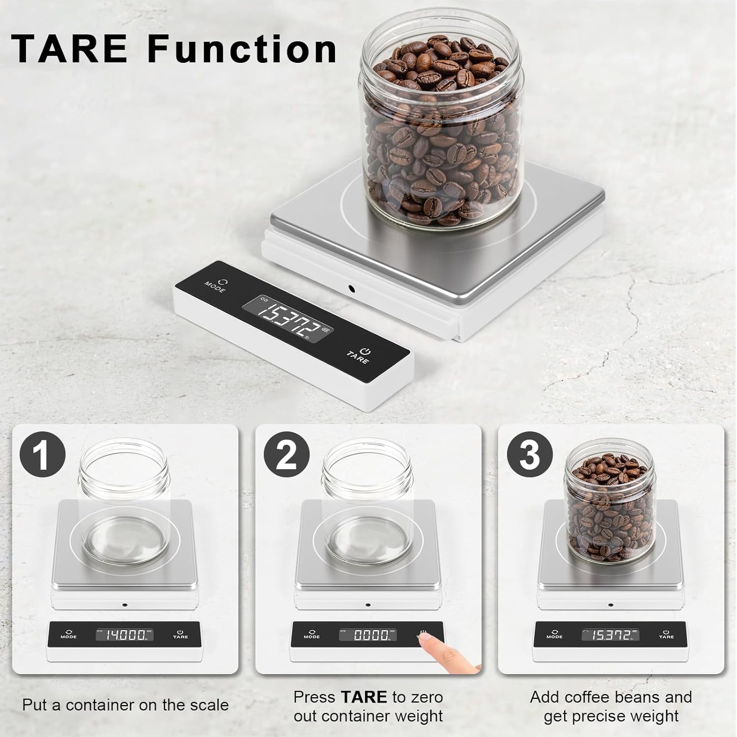 11lb/5kg Digital Kitchen Scale, 1g/0.01oz Pull-Out Display | Stainless Steel Platform, Auto-Shutoff, Tare, 6 Units, for Baking, Cooking, Food Scale, Weight Loss, Keto & Meal Prep
