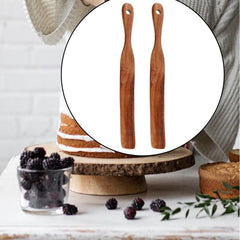 11Inch Wooden Spurtle Spatula for Baking, Sourdough Mixer and Jar Scraping - Food Grade Narrow Mouth Stirring Stick, Dough Whisk, Bowl Scraper Utensil