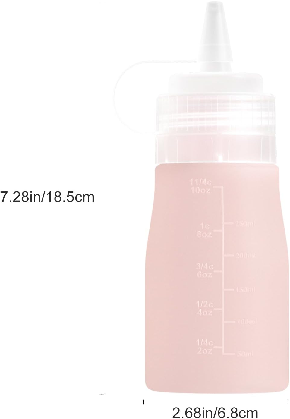 12oz Silicone Squeeze Bottles for Sauces & Oil, 4 Pack, Pink | Leak Proof Condiment Containers, Interchangeable Extra Lid, Food Grade, BPA Free Easy Squeeze for Honey, Ketchup & Dressing