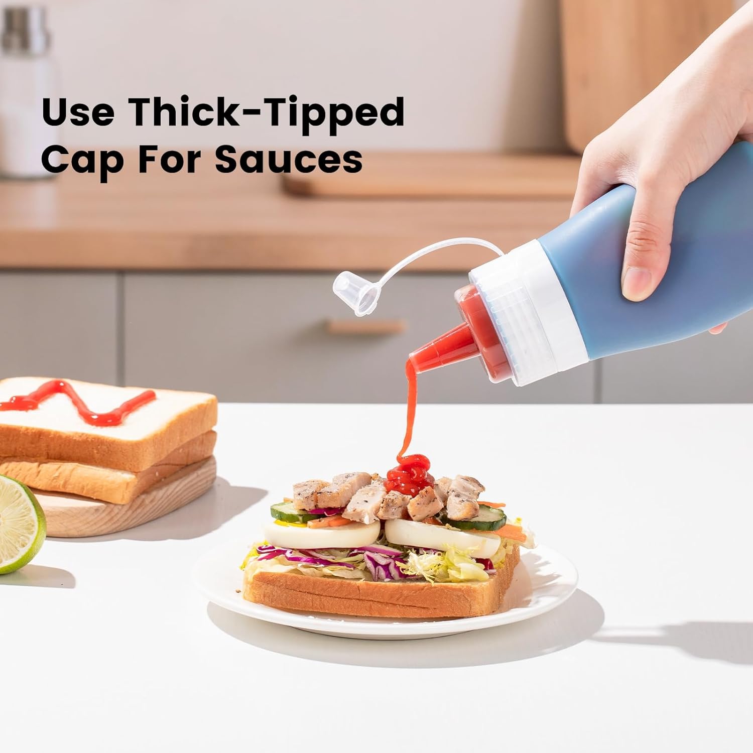 12oz Silicone Squeeze Bottles for Sauces & Oil, 4 Pack, Pink | Leak Proof Condiment Containers, Interchangeable Extra Lid, Food Grade, BPA Free Easy Squeeze for Honey, Ketchup & Dressing