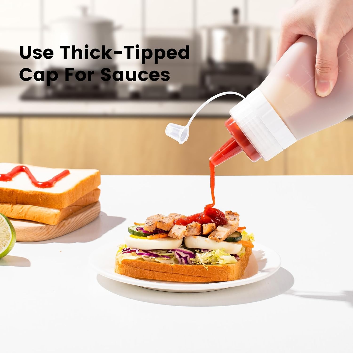 12oz Silicone Squeeze Bottles for Sauces & Oil, 4 Pack, Pink | Leak Proof Condiment Containers, Interchangeable Extra Lid, Food Grade, BPA Free Easy Squeeze for Honey, Ketchup & Dressing