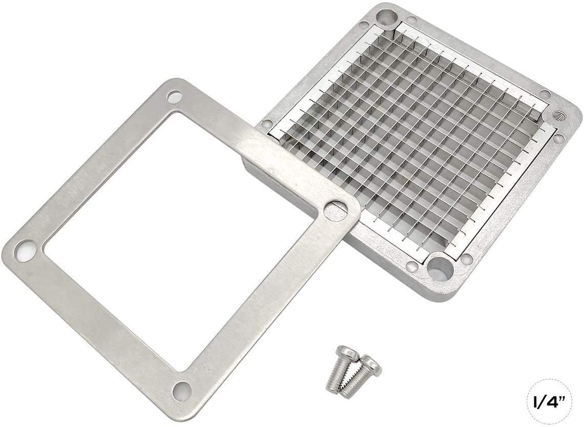 1/4" Replacement Chopper Blade, 440C Stainless Steel Blade for Commercial Vegetable Dicer Fruit Cutter, Interchangeable Blade&Pusher Block Set