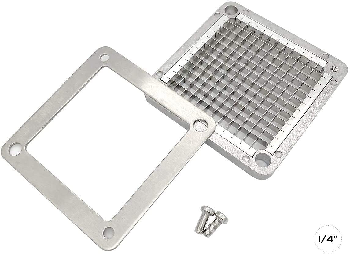 1/4" Replacement Chopper Blade, 440C Stainless Steel Blade for Commercial Vegetable Dicer Fruit Cutter, Interchangeable Blade&Pusher Block Set