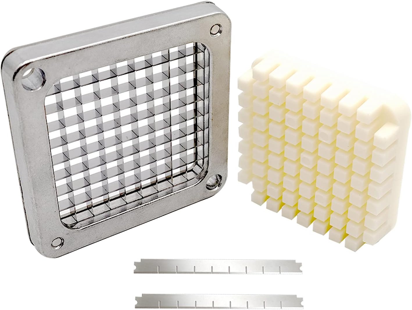 1/4" Replacement Chopper Blade, 440C Stainless Steel Blade for Commercial Vegetable Dicer Fruit Cutter, Interchangeable Blade&Pusher Block Set
