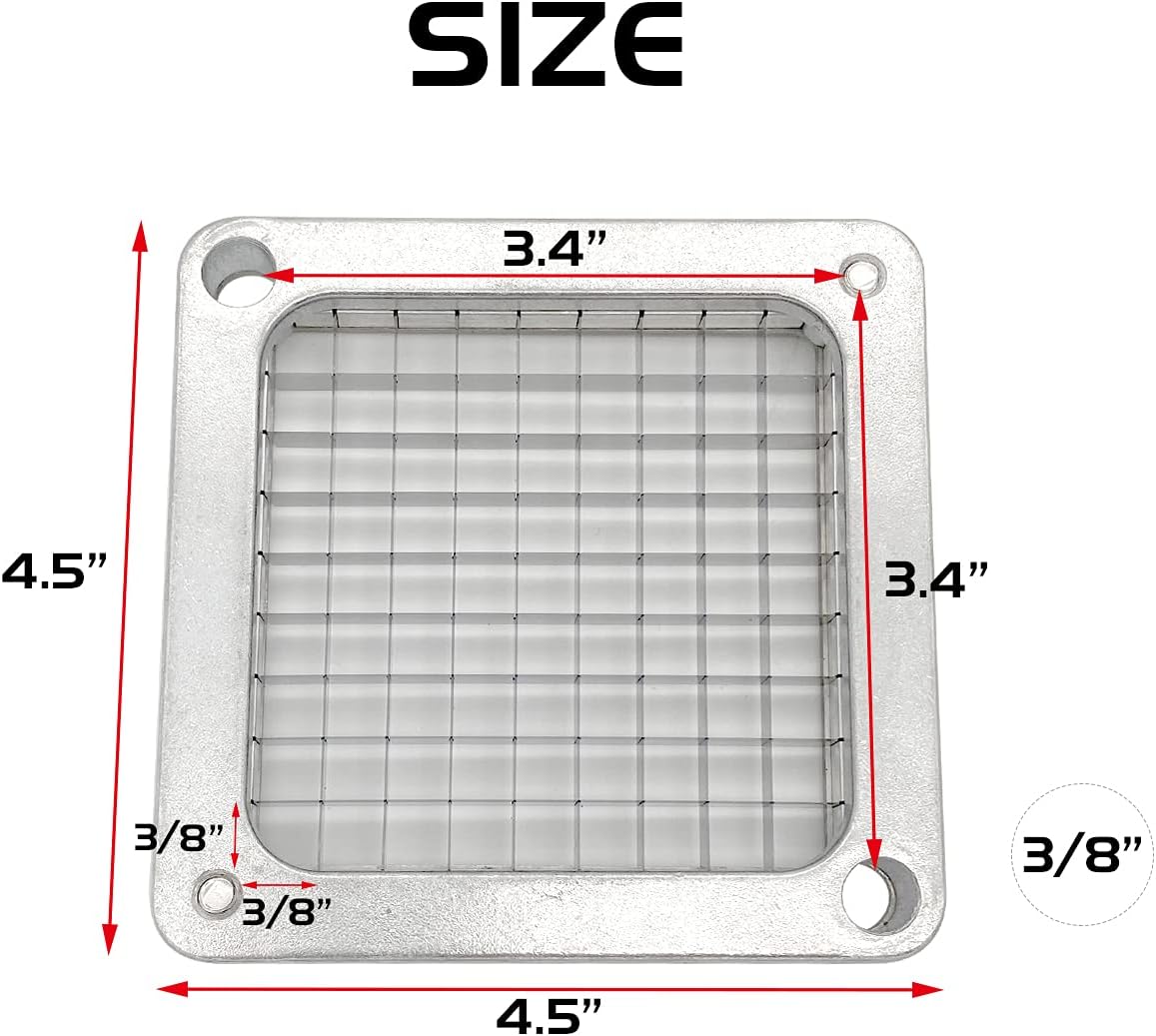 1/4" Replacement Chopper Blade, 440C Stainless Steel Blade for Commercial Vegetable Dicer Fruit Cutter, Interchangeable Blade&Pusher Block Set