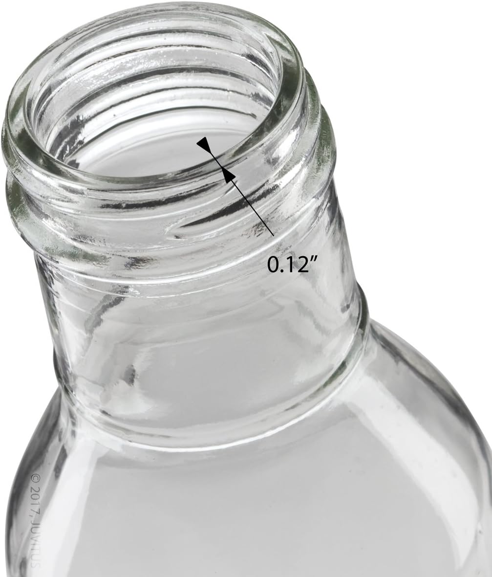 12 oz Professional Clear Glass Thick Wall Sauce Bottle with Drip Resistant Flip Top Cap (2 Pack) for BBQ Sauce, Salad Dressings, more