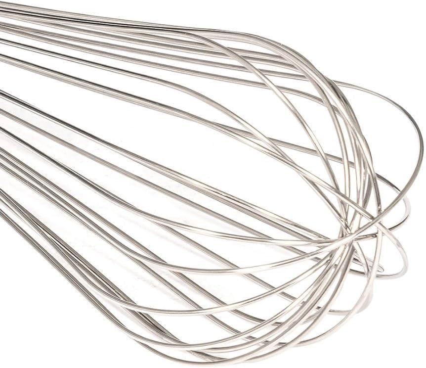 14" Stainless Steel Piano Wire Whip- Thin Flexible Wire Whisk for Whisking Cooking Beating Blending Stirring Ingredients Mixing Sauces Baking Tools Cake Bread Pizza Pastry Biscuits