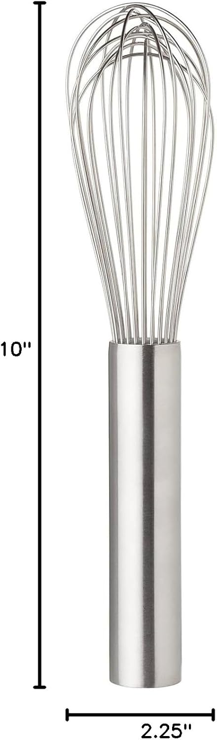 14" Stainless Steel Piano Wire Whip- Thin Flexible Wire Whisk for Whisking Cooking Beating Blending Stirring Ingredients Mixing Sauces Baking Tools Cake Bread Pizza Pastry Biscuits