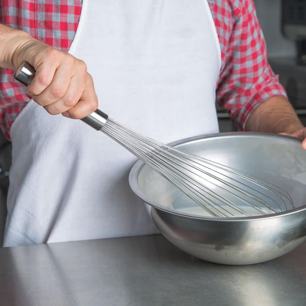 14" Stainless Steel Piano Wire Whip- Thin Flexible Wire Whisk for Whisking Cooking Beating Blending Stirring Ingredients Mixing Sauces Baking Tools Cake Bread Pizza Pastry Biscuits