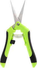 12 Pack 6.5 Inches Green Micro Tip Pruning Snips, Bud Trimming Scissors with Straight Tip Stainless Steel Blades, Gardening Hand Pruning Shears for Trimming Herb Plants Flowers Bonsai