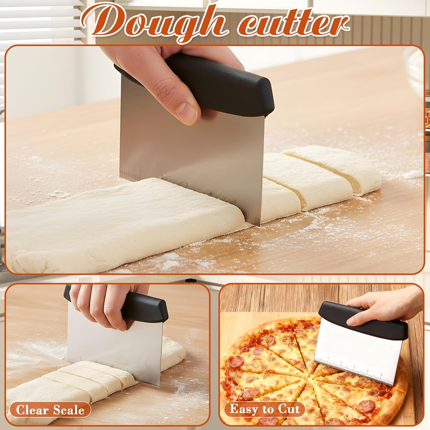 10 Pcs Stainless Steel Pastry Biscuit Cutter Set Include 3 Cup Flour Sifter Biscuit Cutter Pastry Scraper Dough Scraper Silicone Baking Mat Fine Mesh Strainer for Cooking Cookies Donuts Cake