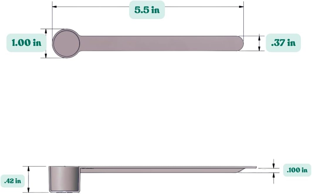1/4 Teaspoon (1.25 mL) Long Handle Plastic Measuring Spoon for Coffee, Protein Powder, Pet Food, Spices, Grains, Dry Goods – Food-Grade BPA-Free (Pack of 1) - Colors B