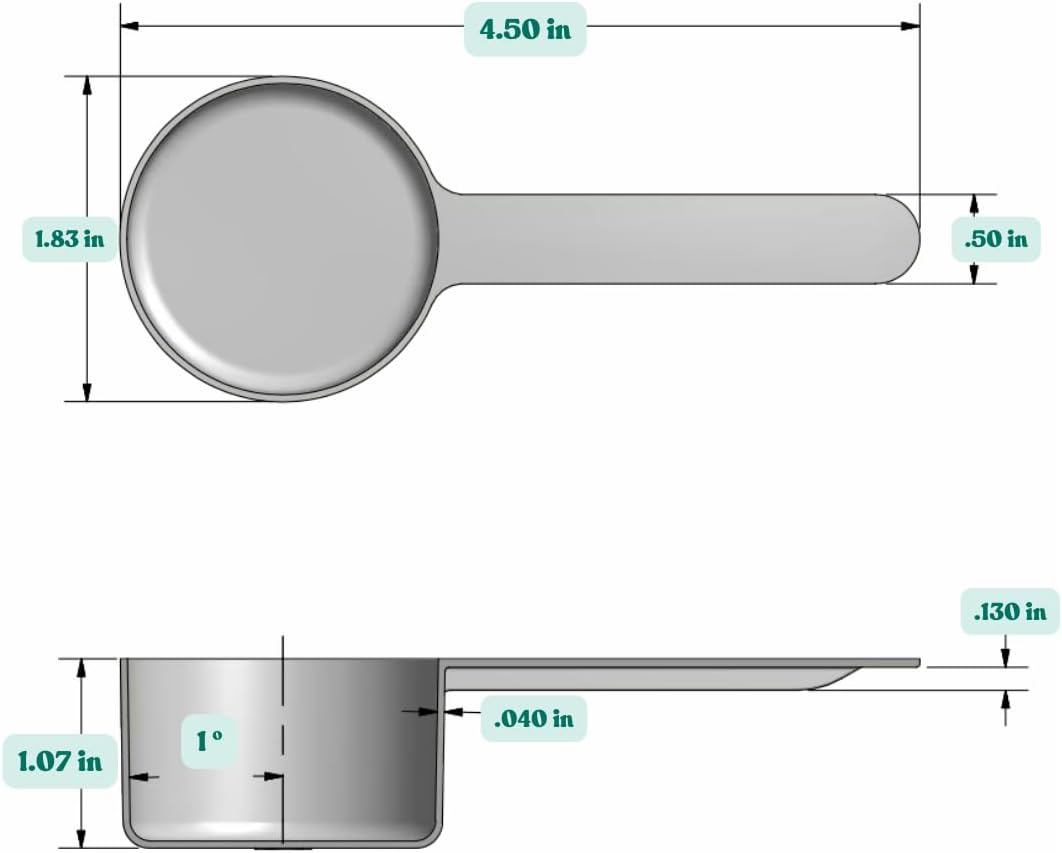 1/4 Teaspoon (1.25 mL) Long Handle Plastic Measuring Spoon for Coffee, Protein Powder, Pet Food, Spices, Grains, Dry Goods – Food-Grade BPA-Free (Pack of 1) - Colors B