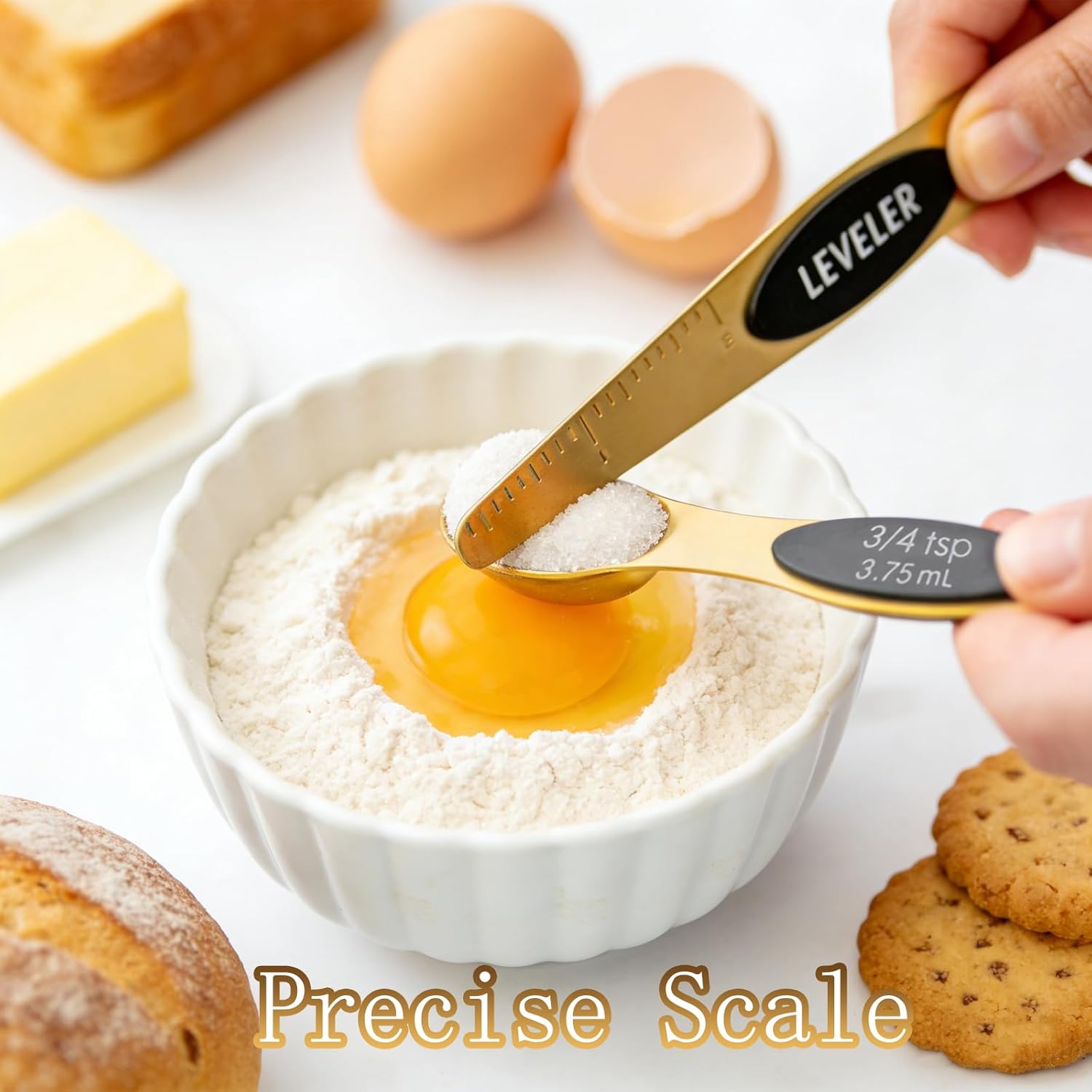 12-Piece Gold Magnetic Measuring Cups and Spoons Set .4 Premium Stainless Steel Gold Measuring Cups .8 Magnetic Measuring Spoons Set with Leveler .Measuring for Dry & Liquid Cooking Baking for Kitchen