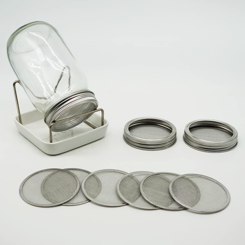 12 Pack Sprouting Lids,304 Stainless Steel Screen Filter Strainer Lid for 2.75 Inch Regular Mouth Mason Jar,Mesh Bean Sprout Sieve Lids,Home Use Alfalfa,Salad,Broccoli,Lentil NO GLASS JAR