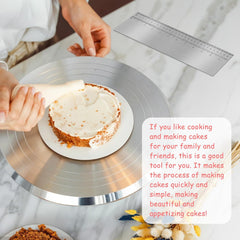 12 Inches Stainless Steel Cake Scraper Leveler and Smoother Metal Cake Scraper Frosting Smoother Baking Scraper Tool for Buttercream