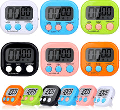 12 Pack Digital Kitchen Timers, Magnetic Countdown Timer with Loud Alarm | Big Digits, Backing Stand, Classroom, Teachers, Kids, Shower, Study, Work, Exercise, Training, Cooking.