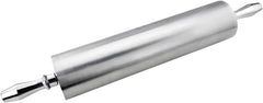 13 Inch Aluminum Rolling Pin, Extra Heavy Duty Restaurant Grade Dough Roller with Rotating Barrel and Handles, Silver