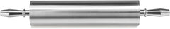 13 Inch Aluminum Rolling Pin, Extra Heavy Duty Restaurant Grade Dough Roller with Rotating Barrel and Handles, Silver