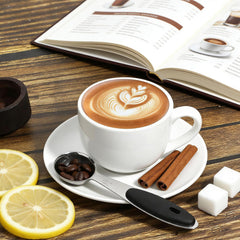 1/2 Tbsp, Single Measuring Spoon with Black Silicone Grip Small Coffee Scoop, Handle Included Stainless Steel Individual Measure Scoop for Baking & Cooking, Metal Kitchen Gadgets Essentials