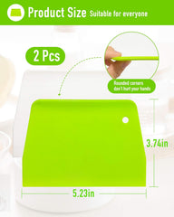 (2PCS) Dough Scraper Bowl Scraper  .Food safe Plastic Dough Cutter . Flexible Plastic Scraper Practical Bench Scraper Multipurpose Food Scrappers for Bread Dough Cake Fondant Icing