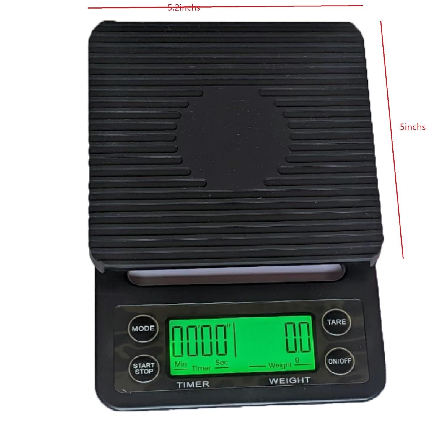 0.1g Precision Coffee Scale 3kg Digital Scale for Kitchen Use (Black) | 3kg/0.1g Precision Shot Scale Digital Scale for Espresso & Pour Over Coffee-Black