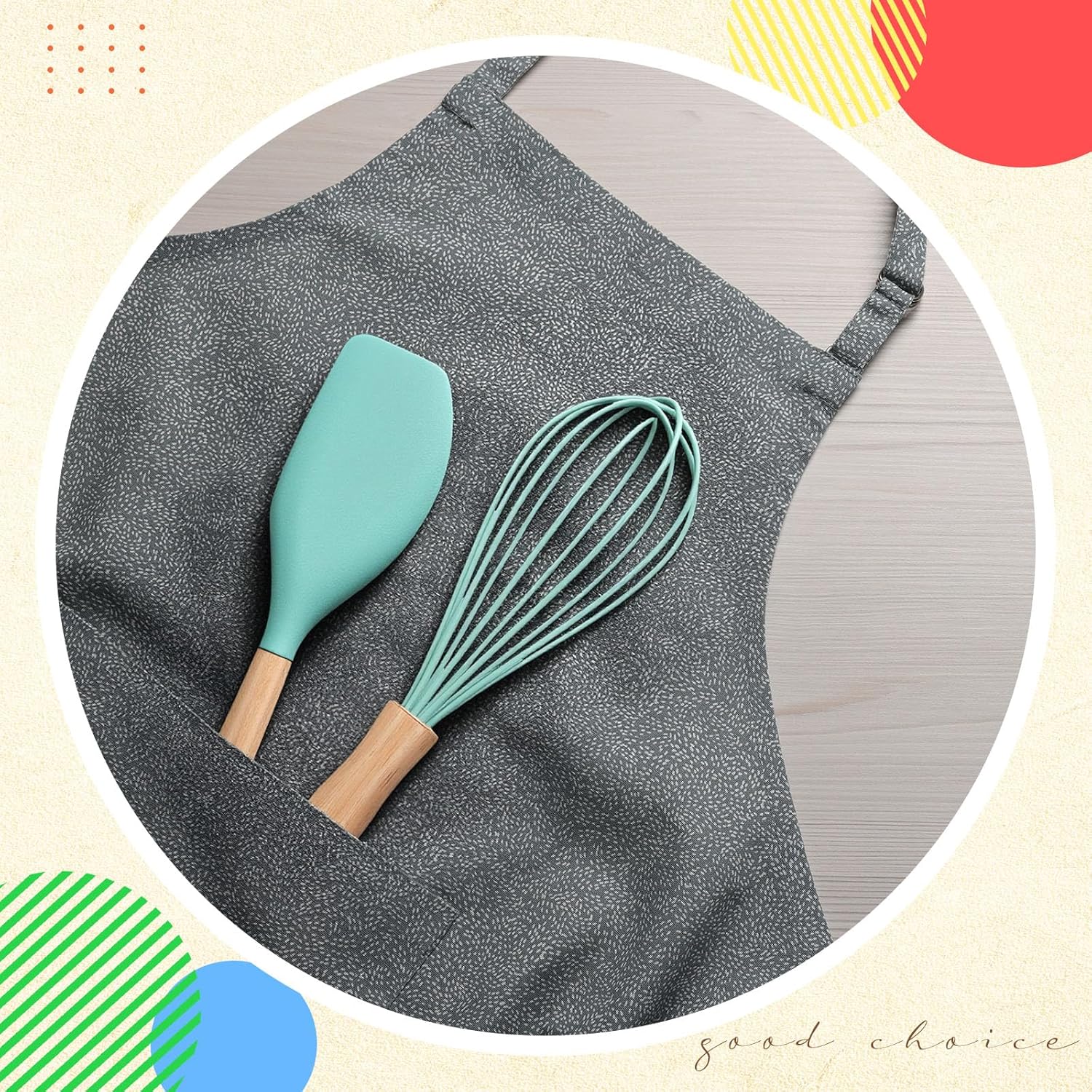 12 Pcs Small Silicone Whisks and Spatulas with Wooden Handle for Cooking 10 Inch Mini Whisk Spatula Non Stick Kitchen Baking Essentials Cookware for Valentines Day Party Favor Gift Supplies