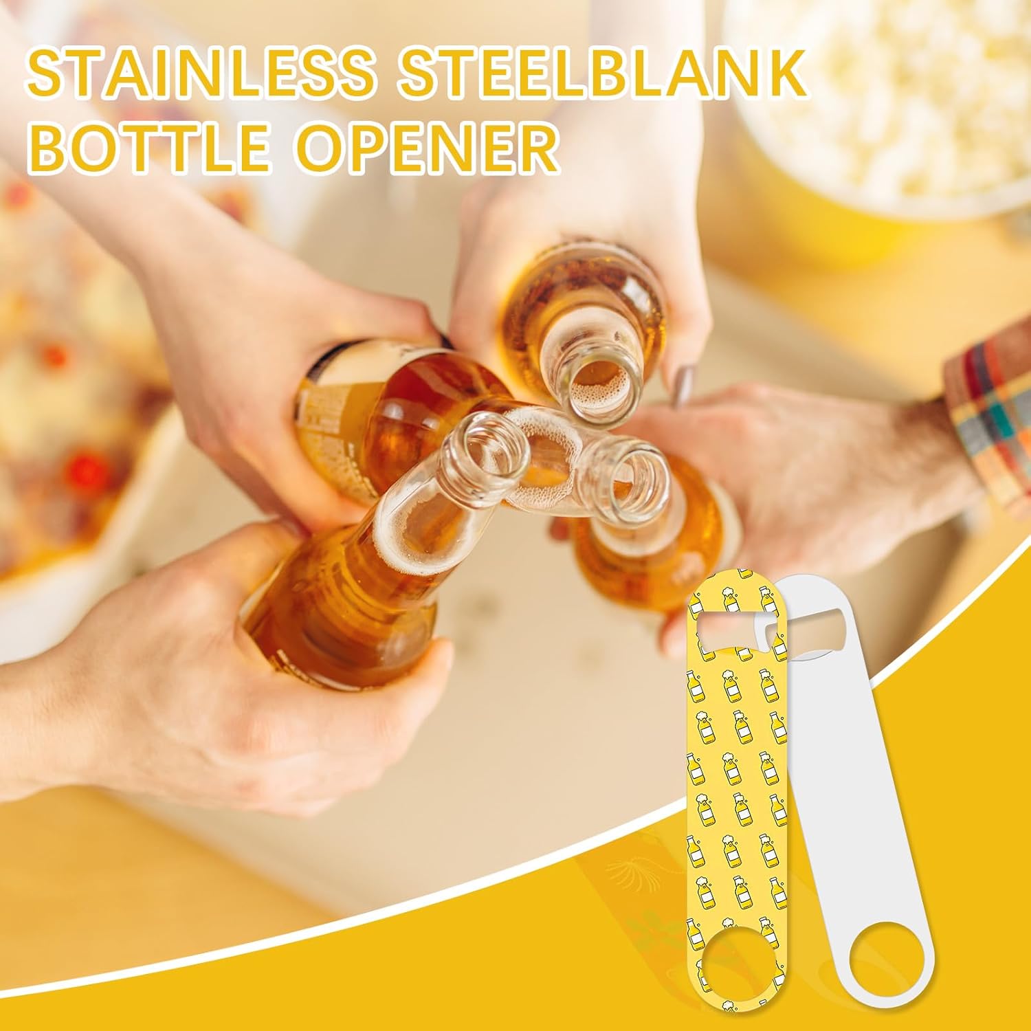 10 Pcs Sublimation Blank Bottle Opener,White Stainless Steel Beer Opener,Credit Card Size, 2.09x3.35 Inch,Perfect Presents for Christmas,Wedding, Father's Day,Suitable for Bar,Kitchen, Restaurant