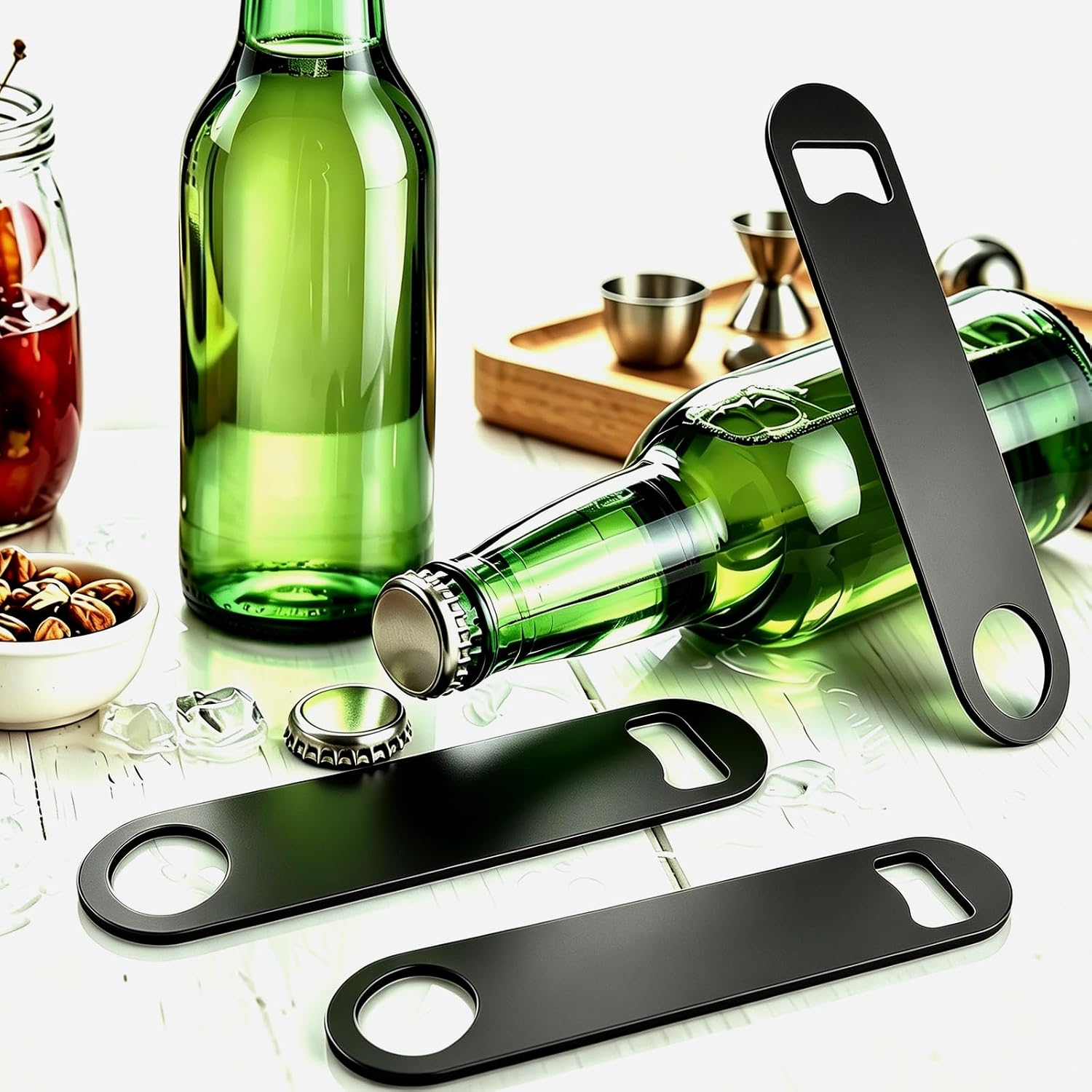 10 Pcs Sublimation Blank Bottle Opener,White Stainless Steel Beer Opener,Credit Card Size, 2.09x3.35 Inch,Perfect Presents for Christmas,Wedding, Father's Day,Suitable for Bar,Kitchen, Restaurant