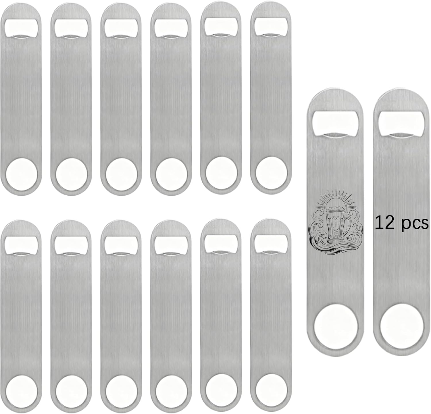 10 Pcs Sublimation Blank Bottle Opener,White Stainless Steel Beer Opener,Credit Card Size, 2.09x3.35 Inch,Perfect Presents for Christmas,Wedding, Father's Day,Suitable for Bar,Kitchen, Restaurant