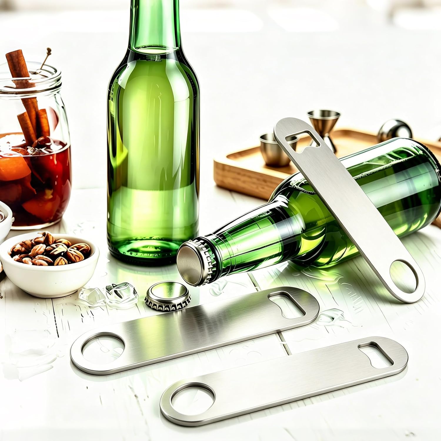 10 Pcs Sublimation Blank Bottle Opener,White Stainless Steel Beer Opener,Credit Card Size, 2.09x3.35 Inch,Perfect Presents for Christmas,Wedding, Father's Day,Suitable for Bar,Kitchen, Restaurant