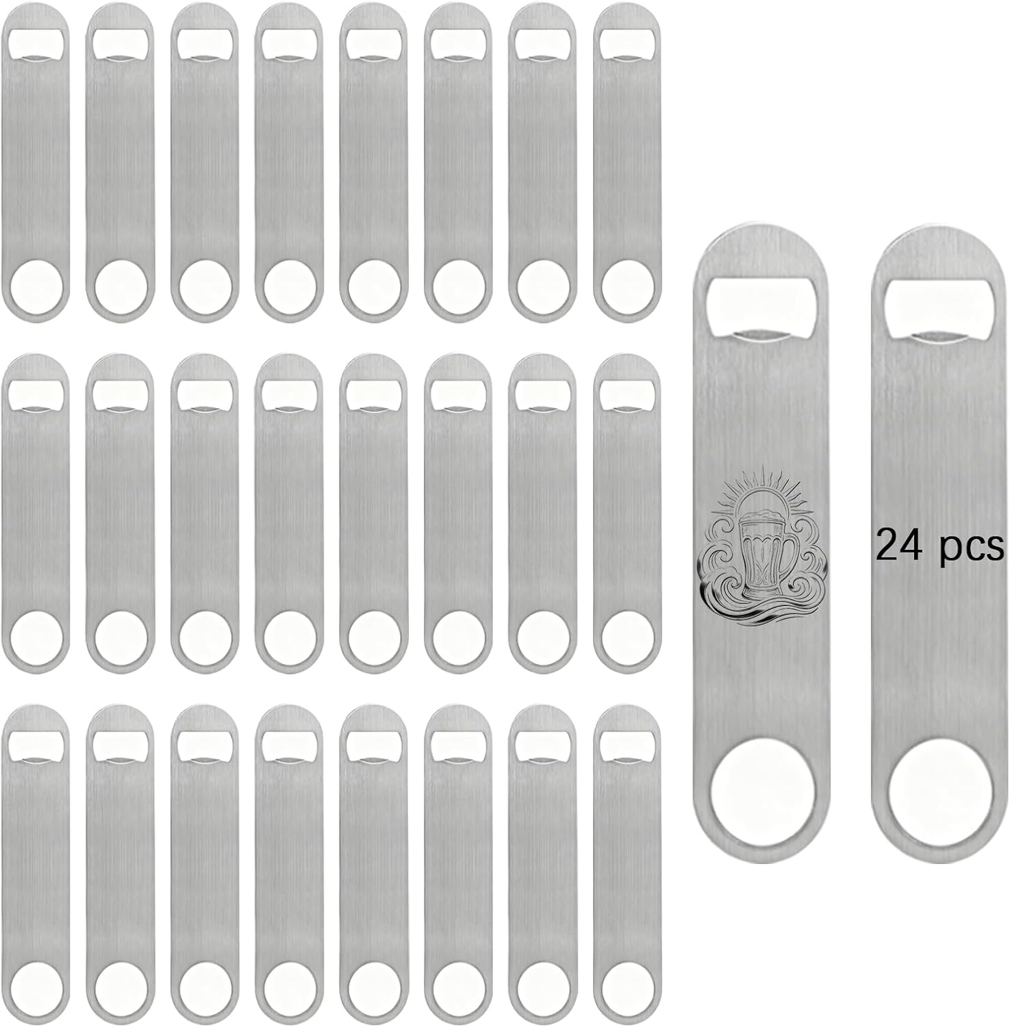 10 Pcs Sublimation Blank Bottle Opener,White Stainless Steel Beer Opener,Credit Card Size, 2.09x3.35 Inch,Perfect Presents for Christmas,Wedding, Father's Day,Suitable for Bar,Kitchen, Restaurant