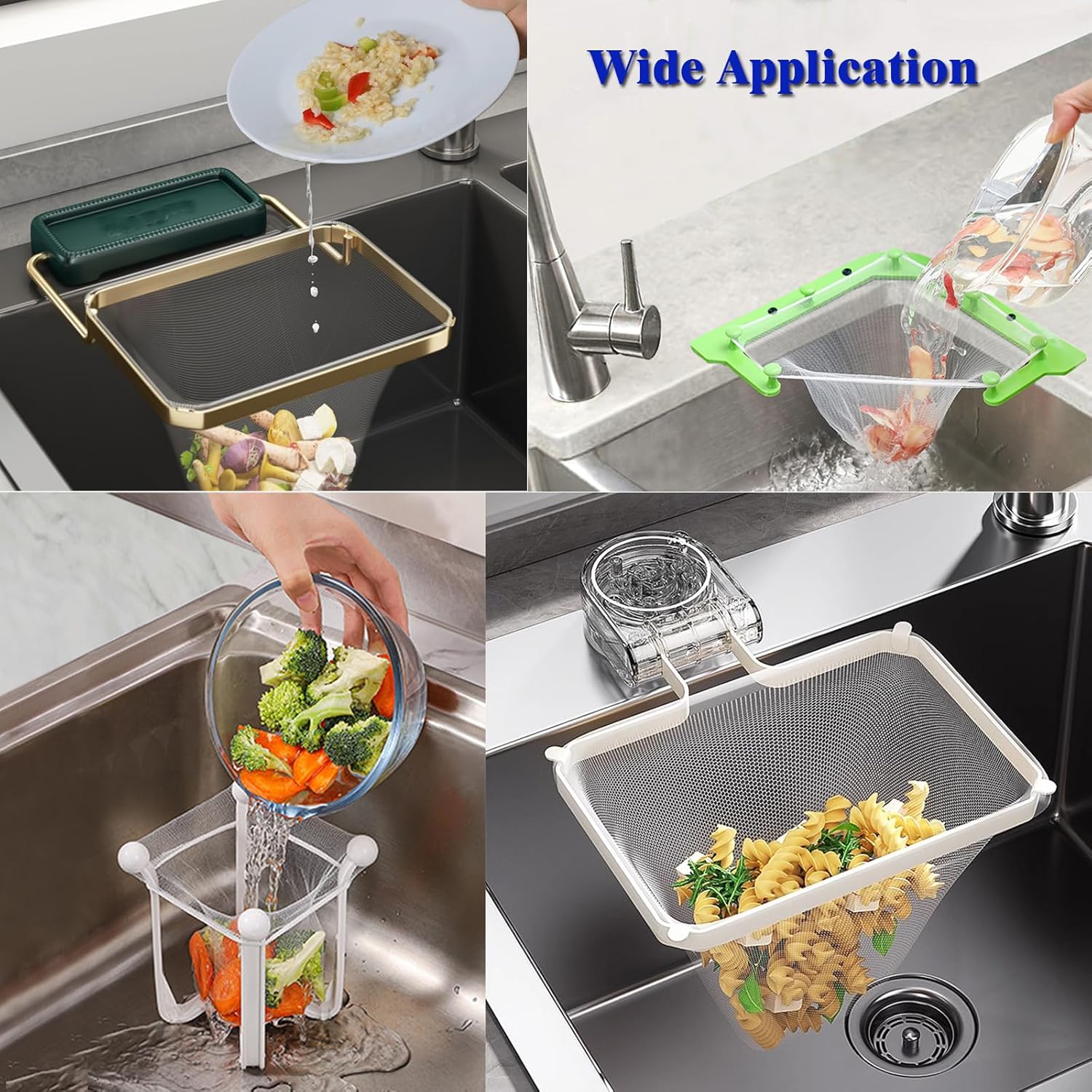 100 Sink Strainer Net Bags for Sink Basket Holder, Mesh Sink Strainer Bags for Kitchen Sink Food Catcher, Sink Trash Catcher Bags for Garbage Leftovers etc.