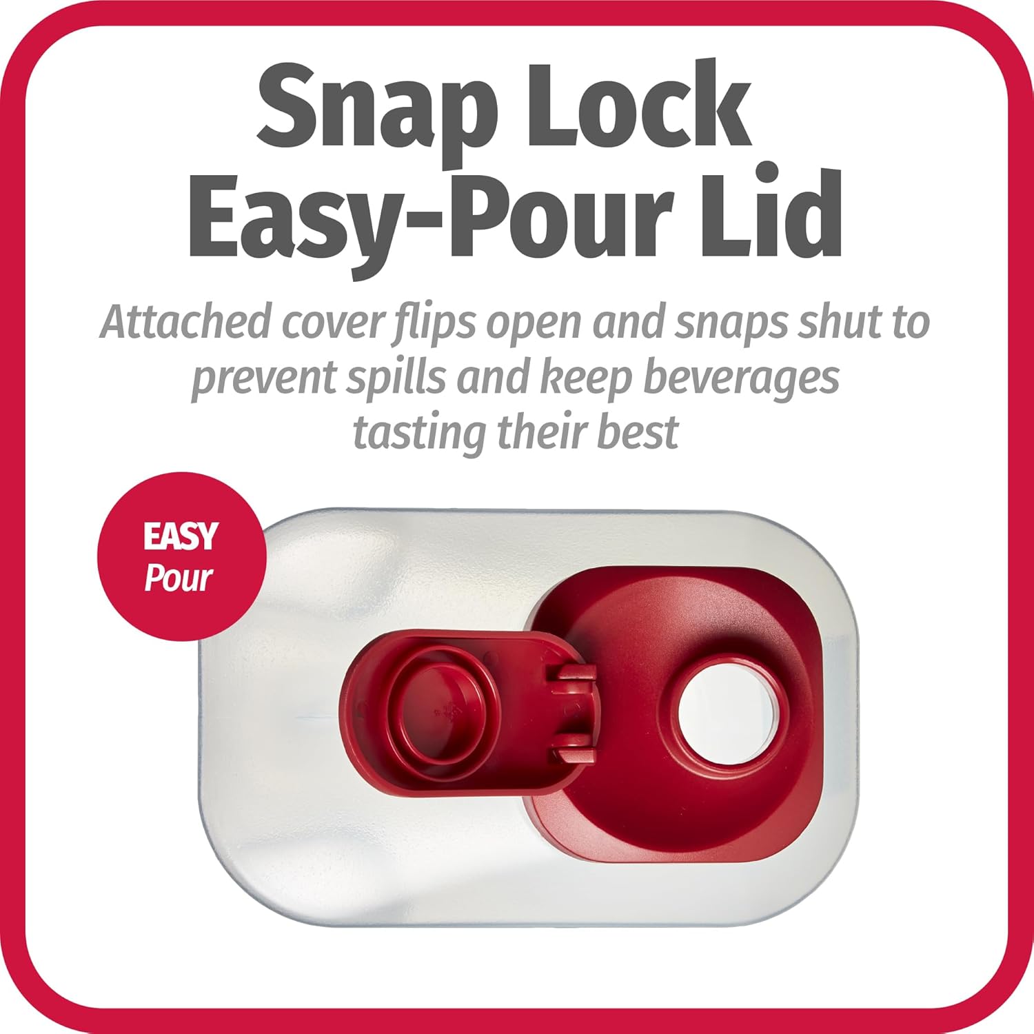 1 Quart Bottle with Snap Lock Easy-Pour Lid, BPA Free, Clear