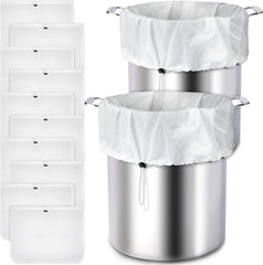 10 Pack Brew Bags Reusable Extra Large 26 x 22'' Fine Mesh Strainer Cold Brew Filters Drawstring Cheese Cloth Straining Bags Wine Making Supplies for Fruit Cider Beer